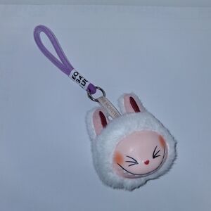 Cute White and Pink Labubu Bag Charm